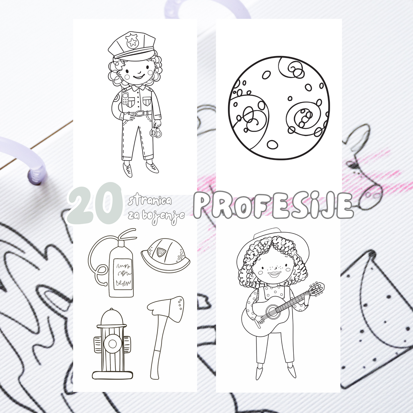 Digitalna bojanka za decu PDF - Profesije
