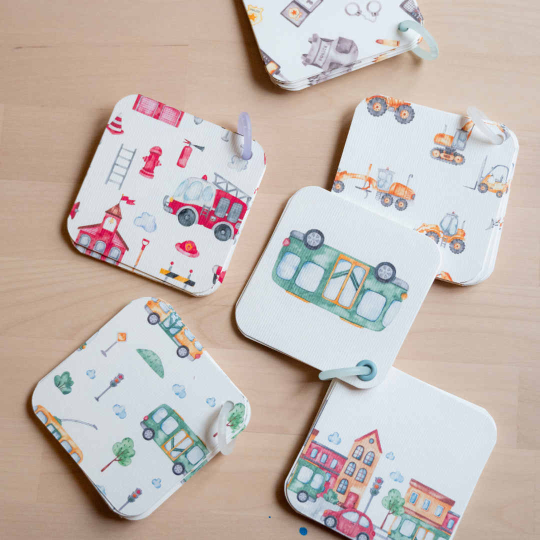 Džepno izdanje edukativnih kartica za decu – Radne mašine