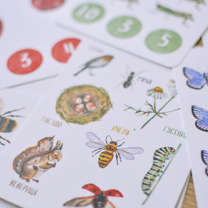 Edukativne kartice za decu - Prolećni set